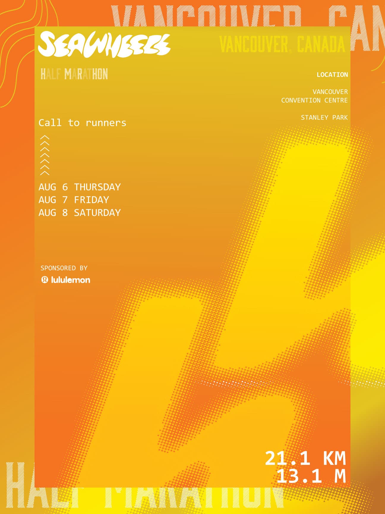 SeaWheeze Lululemon Half Marathon Poster Design